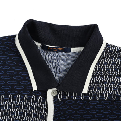 Louis Vuitton 26ss checkerboard jacquard knitted cardigan short sleeves