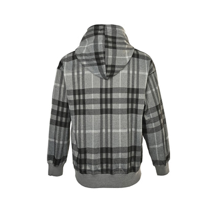 Burberry 25Fw chest embroidered logo plaid hooded sweatshirt