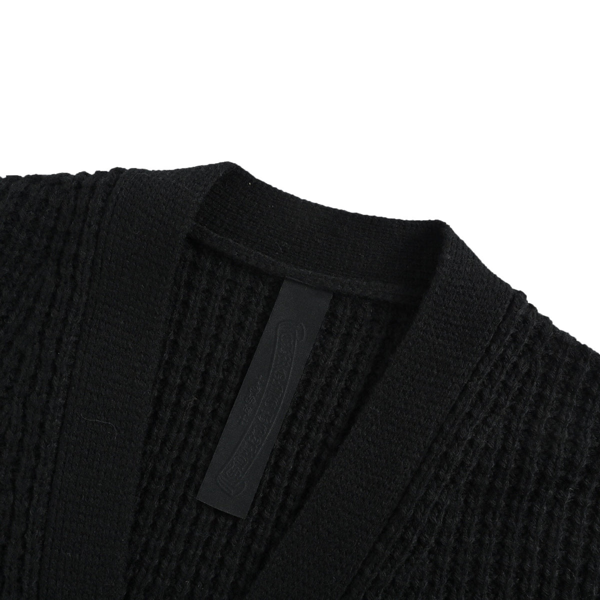 Chrome Hearts/Chrome Heart Sleeve Leather Cross Waffle Cashmere Cardigan