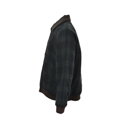 MiuMiu/Miu Miu Green Check Corduroy Collar Twill Jacket