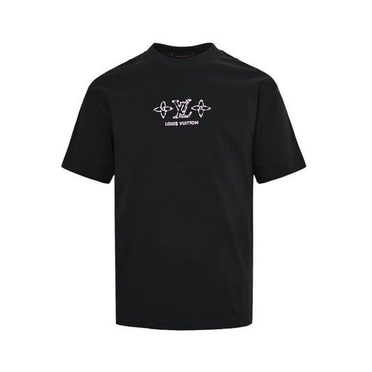 Louis Vuitton 26ss sketch letter old flower embroidery short