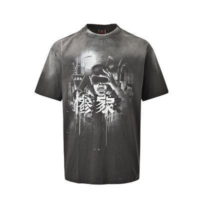 SAINT MICHAEL Animation character printed short sleeves