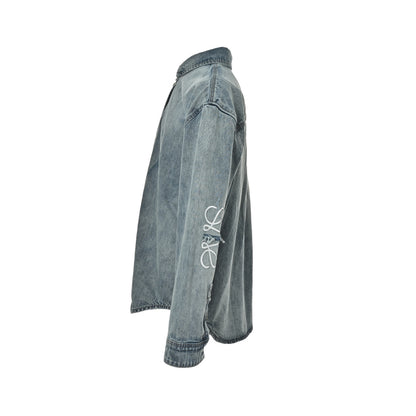 Loewe/Luo Yiwei laser burnt denim shirt jacket