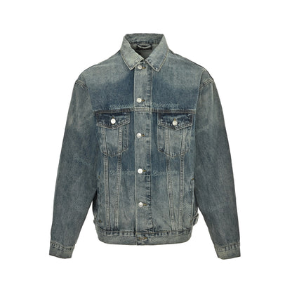 Balenciaga/Balanciaga 24Fw small letters all over printed washed denim jacket
