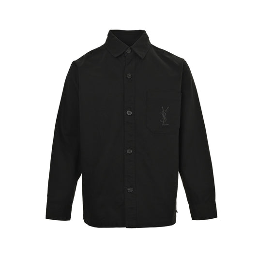 SaintLaurent/Saint Laurent pocket embroidered letter canvas shirt jacket