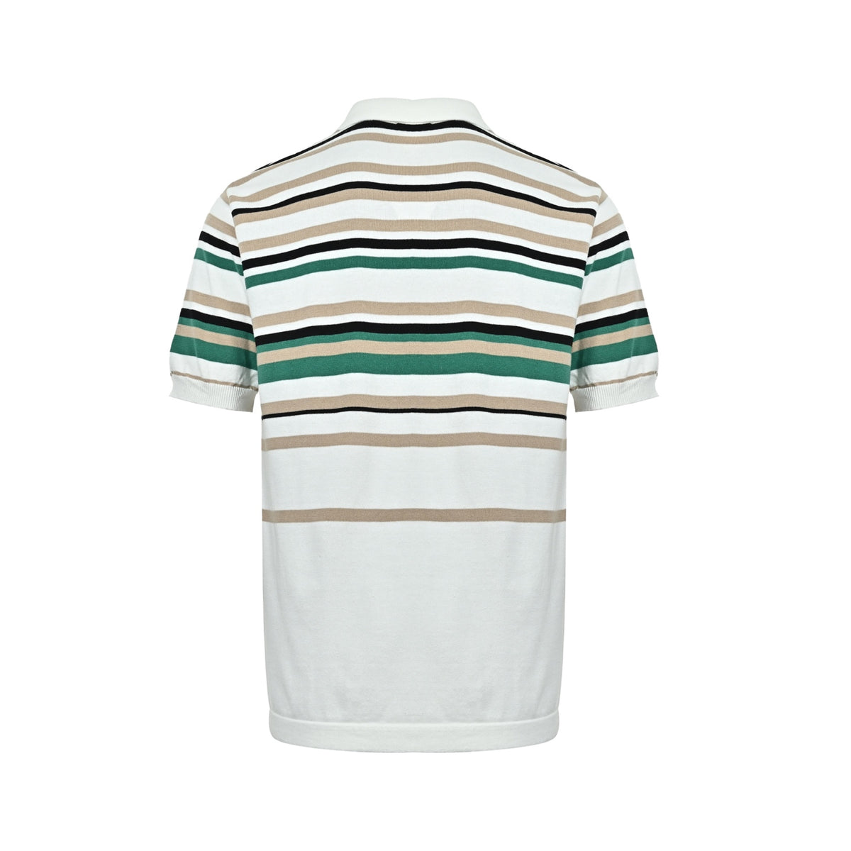 Louis Vuitton 26ss leather brand striped knitted Polo short sleeves