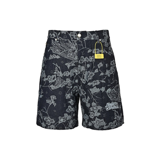 Louis Vuitton floral denim suit shorts