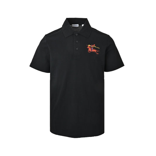 Burberry Embroidered Colorful Knight War Horse Polo Short Sleeve