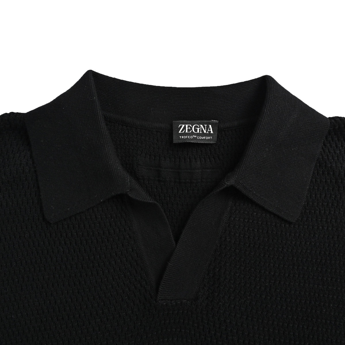 ZEGNA/ Zegna seagull collar knitted Polo short sleeves