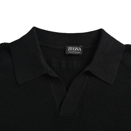 ZEGNA/ Zegna seagull collar knitted Polo short sleeves