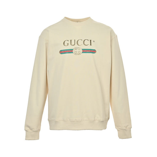 Gucci 24Fw yellow duck printed round neck sweatshirt on the back