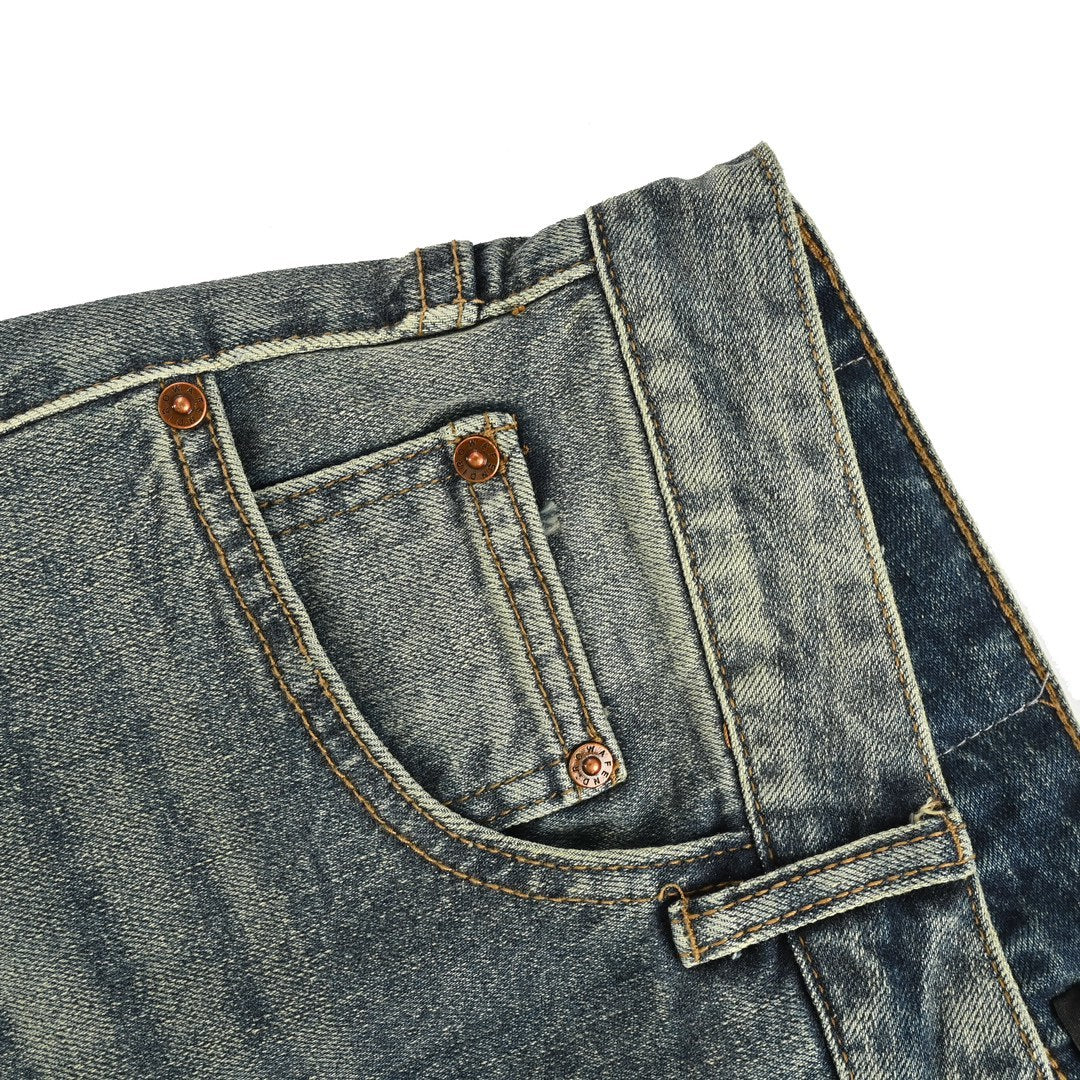 Fendi 24Fw colorful embroidered letter jeans