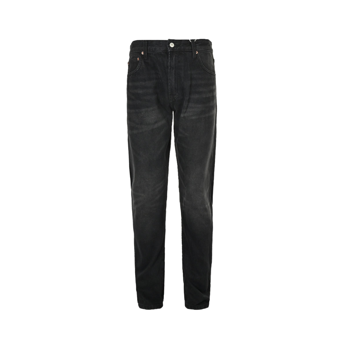 RALPH LAUREN black suede leather brand jeans​​