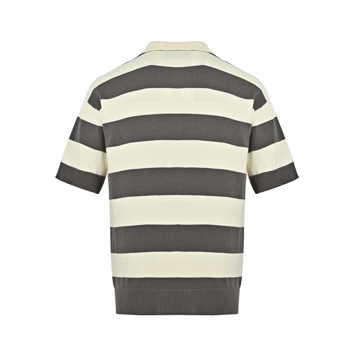 Ami Paris crocheted love embroidered striped knitted Polo short sleeves