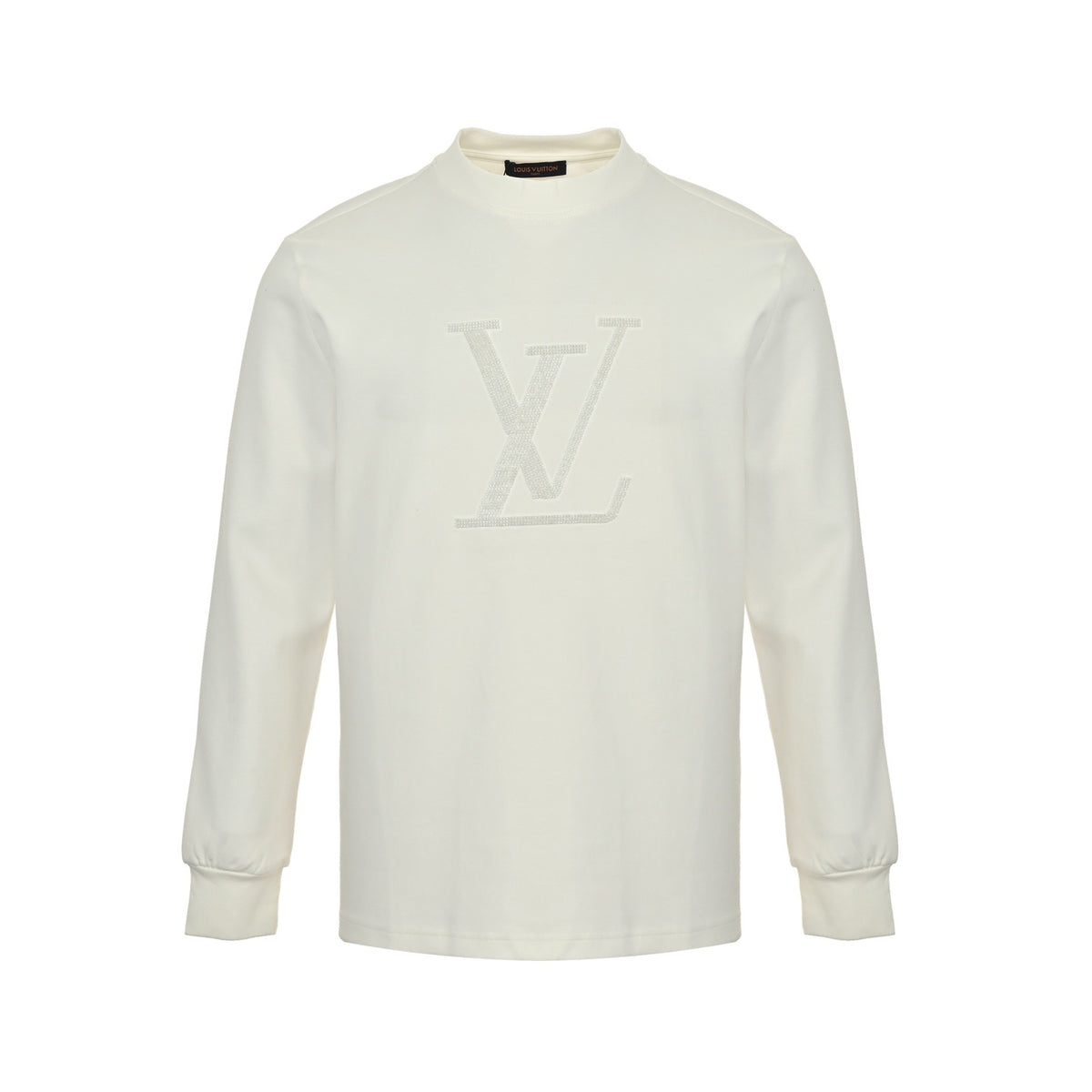 Louis Vuitton 25Fw large logo beaded embroidery long-sleeved T-shirt