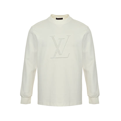 Louis Vuitton 25Fw large logo beaded embroidery long-sleeved T-shirt