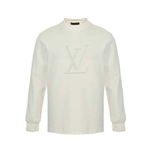 Louis Vuitton 25Fw large logo beaded embroidery long-sleeved T-shirt