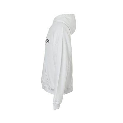 Balenciaga cursive signature letter printed hooded sweatshirt