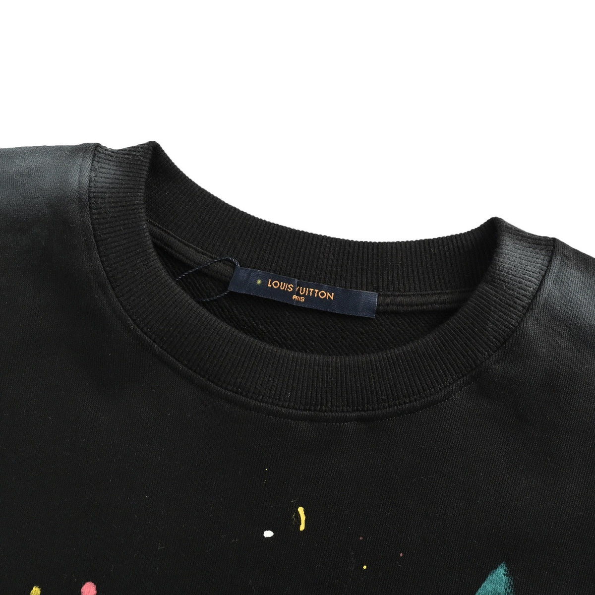 LouisVuitton/Louis Vuitton washed destroyed hand-painted round neck sweatshirt