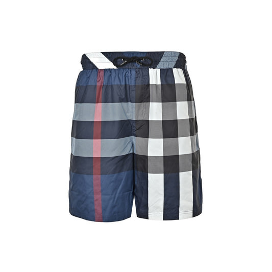 Burberry blue classic plaid drawstring beach shorts