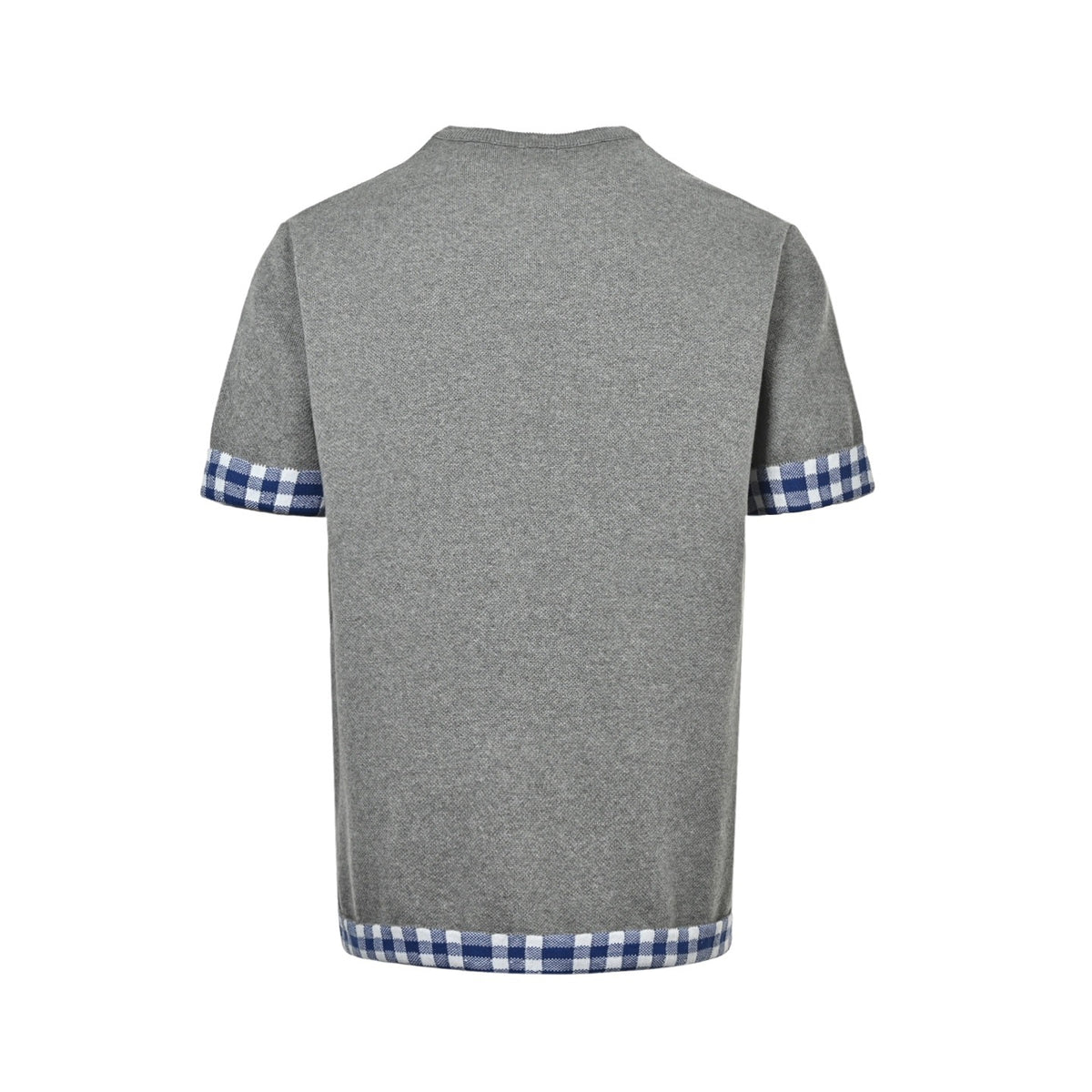 Loewe/Luo Yiwei 26ss plaid patchwork knitted short sleeves