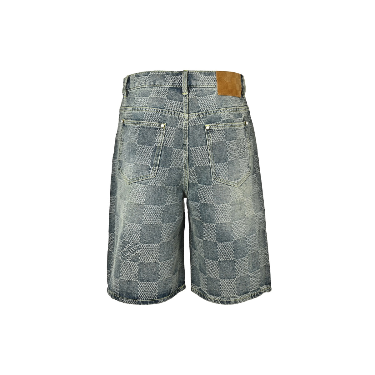 Louis Vuitton all-over checkerboard denim shorts