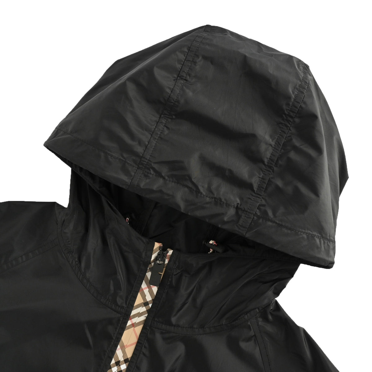 Burberry 25Fw plaid plaid nylon hooded jacket