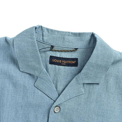 Louis Vuitton front and back embroidery suit chambray short-sleeved shirt