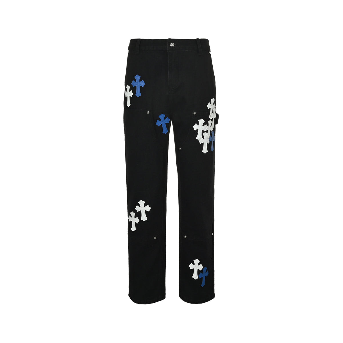 Chrome Hearts/Chrome Heart cross patch embroidered washed jeans