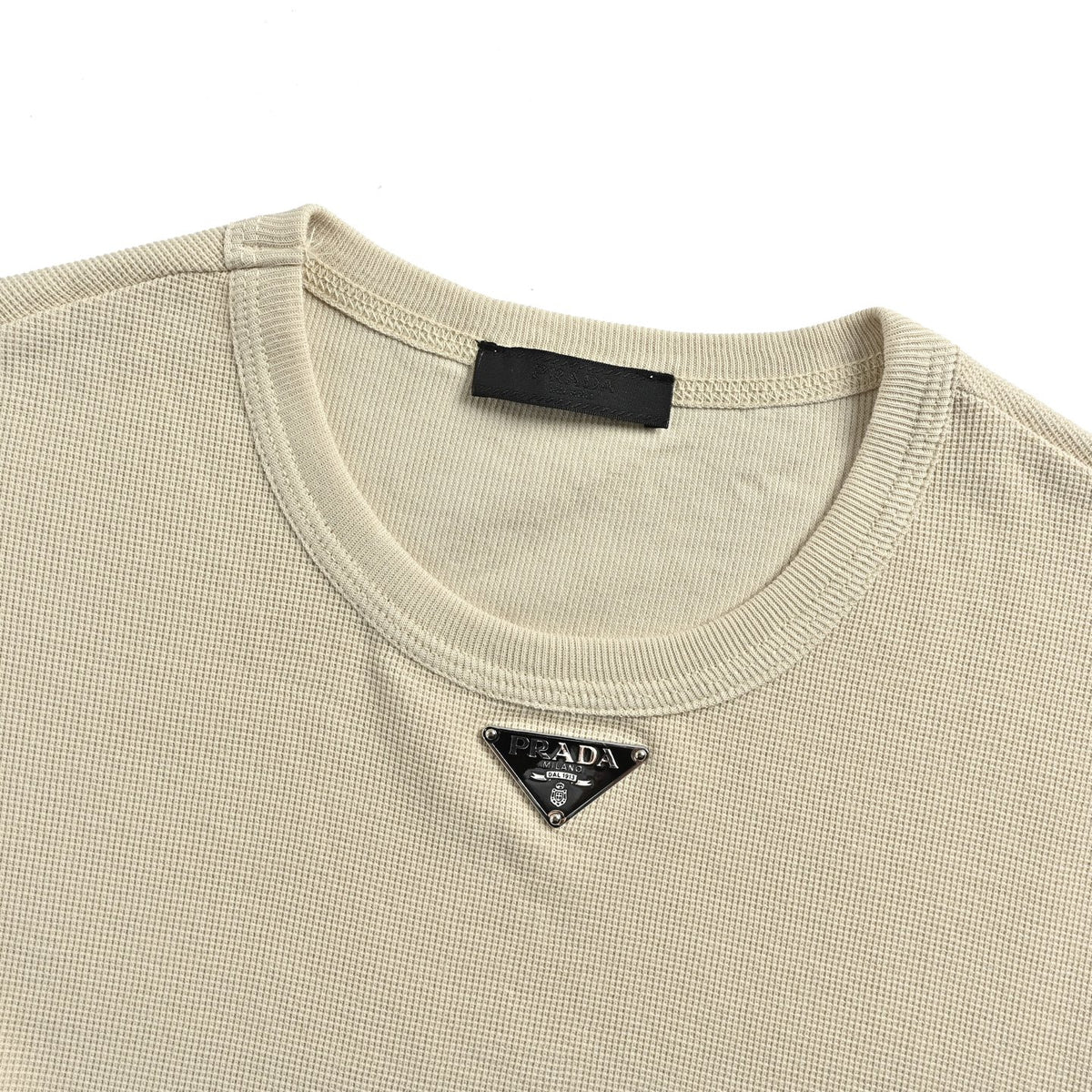 Prada triangle logo waffle short sleeves