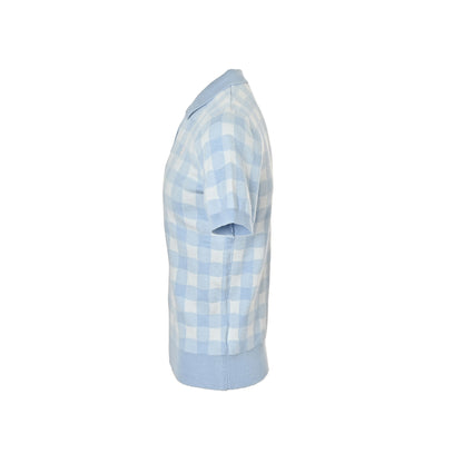 Ralph Lauren plaid jacquard knitted Polo short sleeves