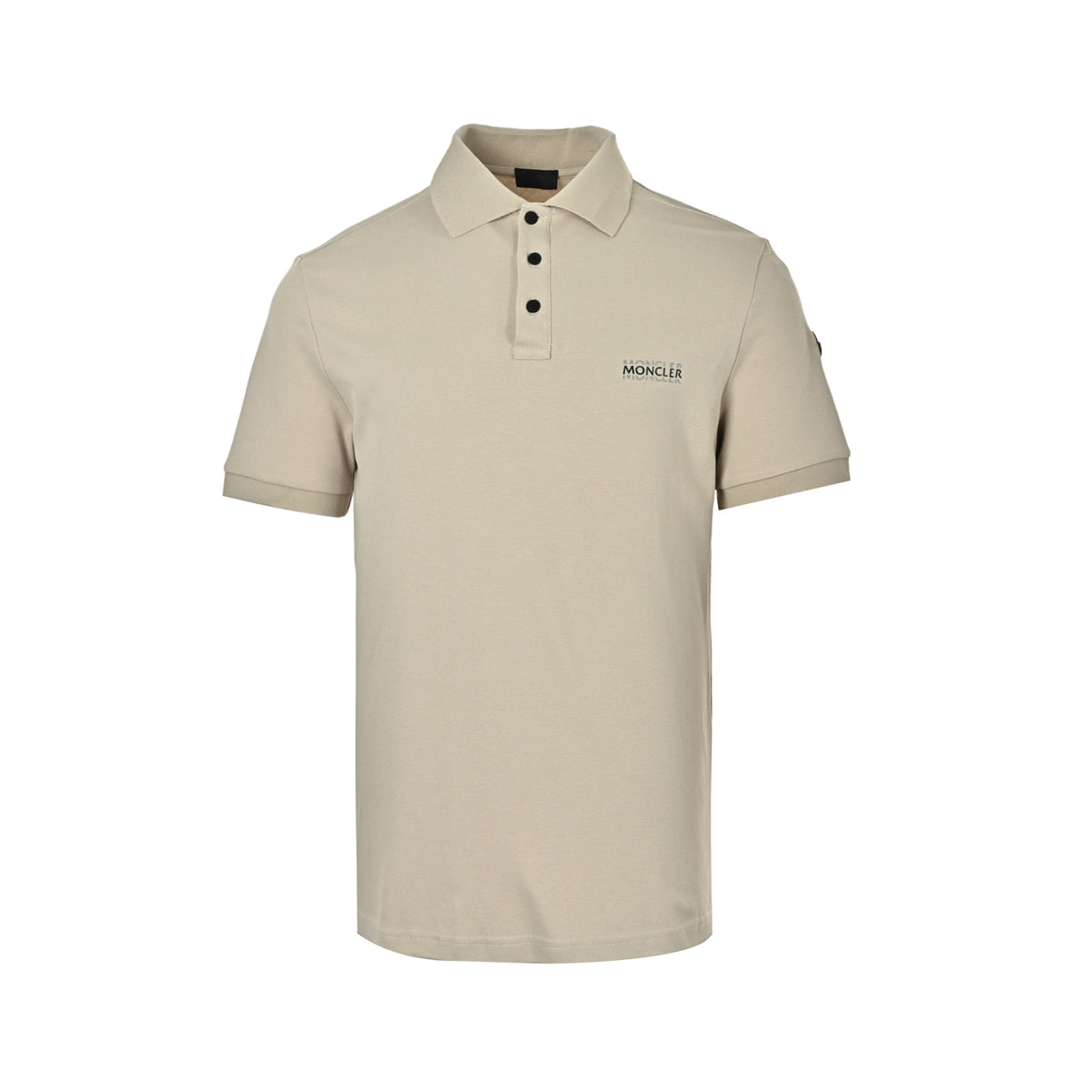 Moncler/Mask Stacked Black Label Logo Polo Short Sleeve