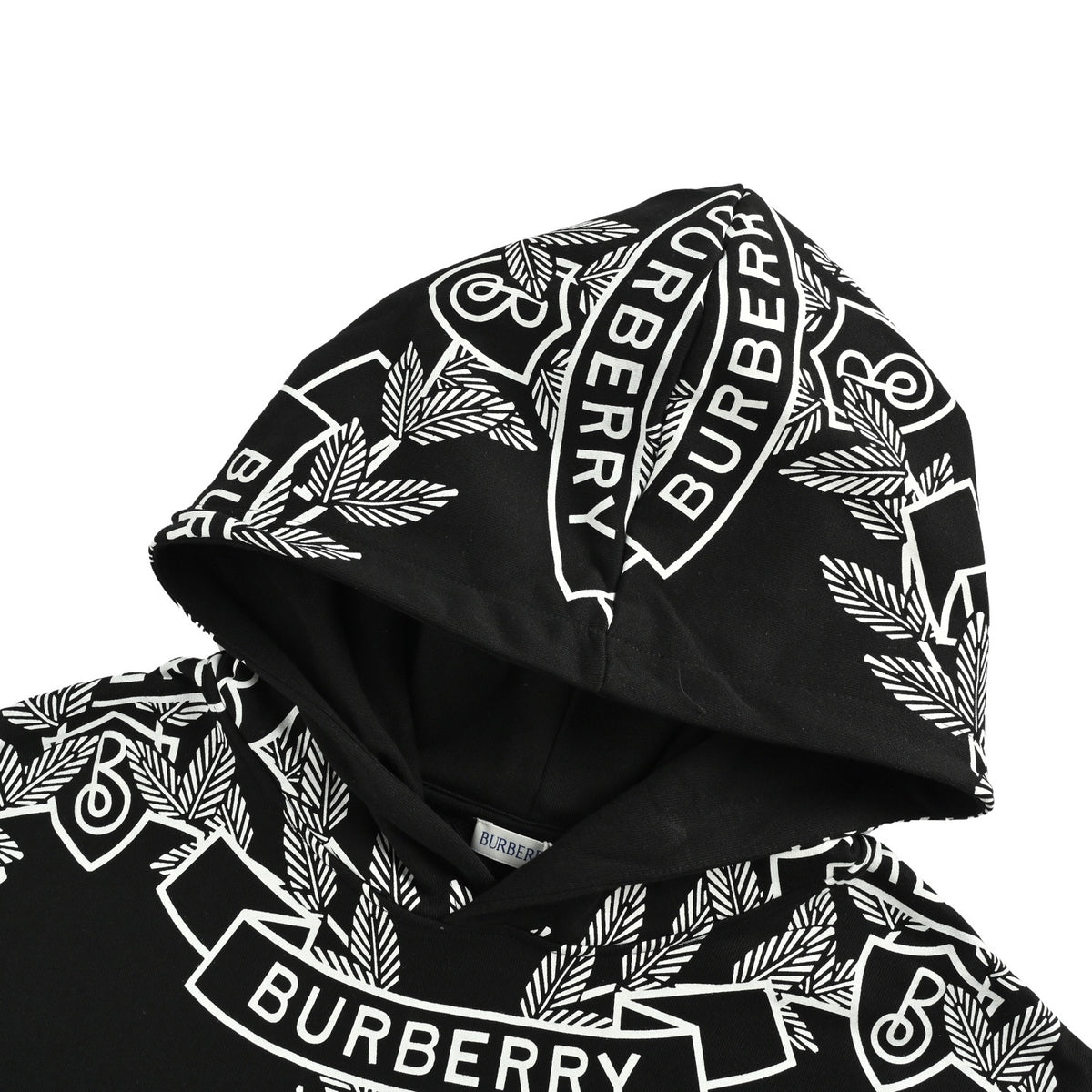 Burberry 25Fw classic wheat ear letters all over printed hooded sweatshirt