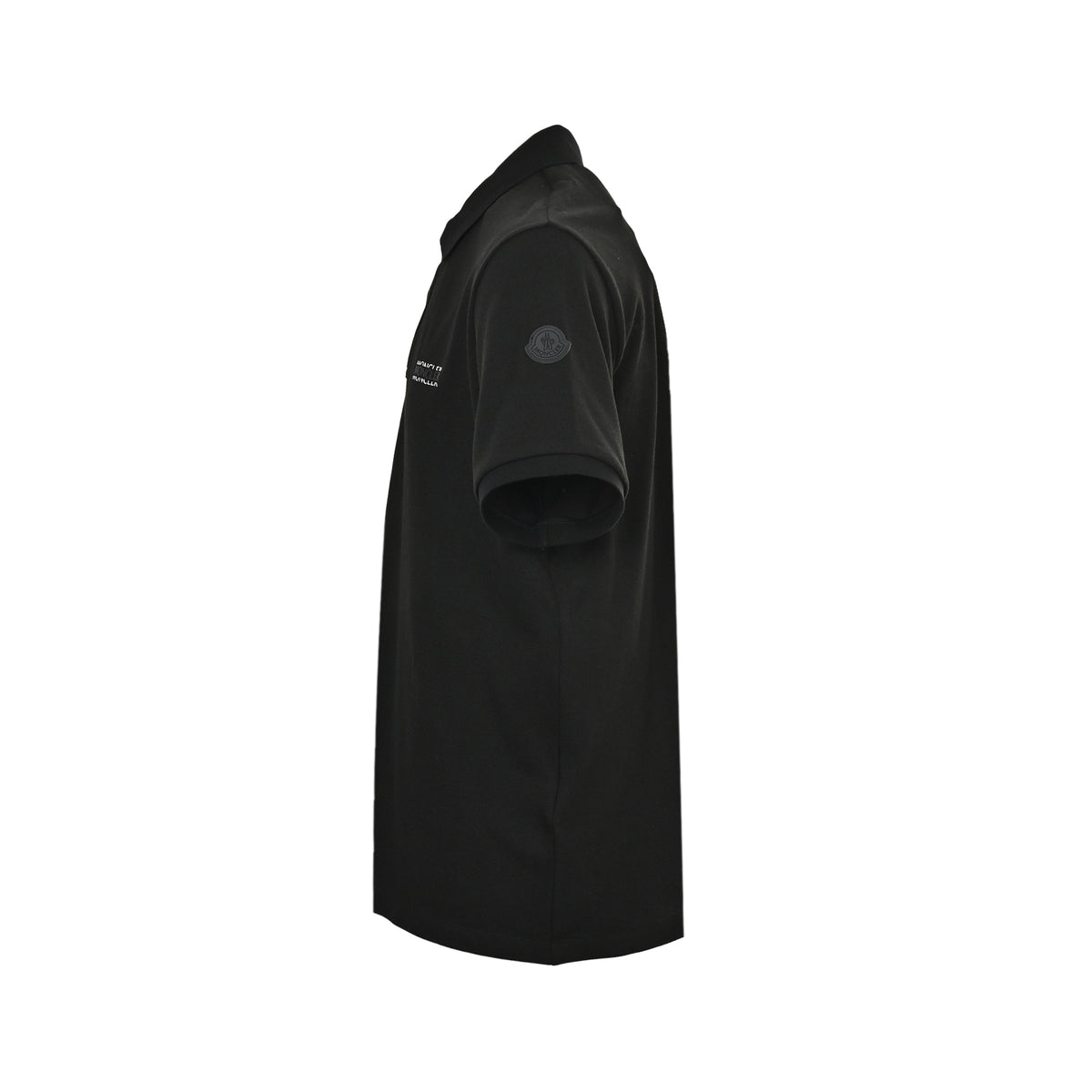 Moncler/Mask Stacked Black Label Logo Polo Short Sleeve