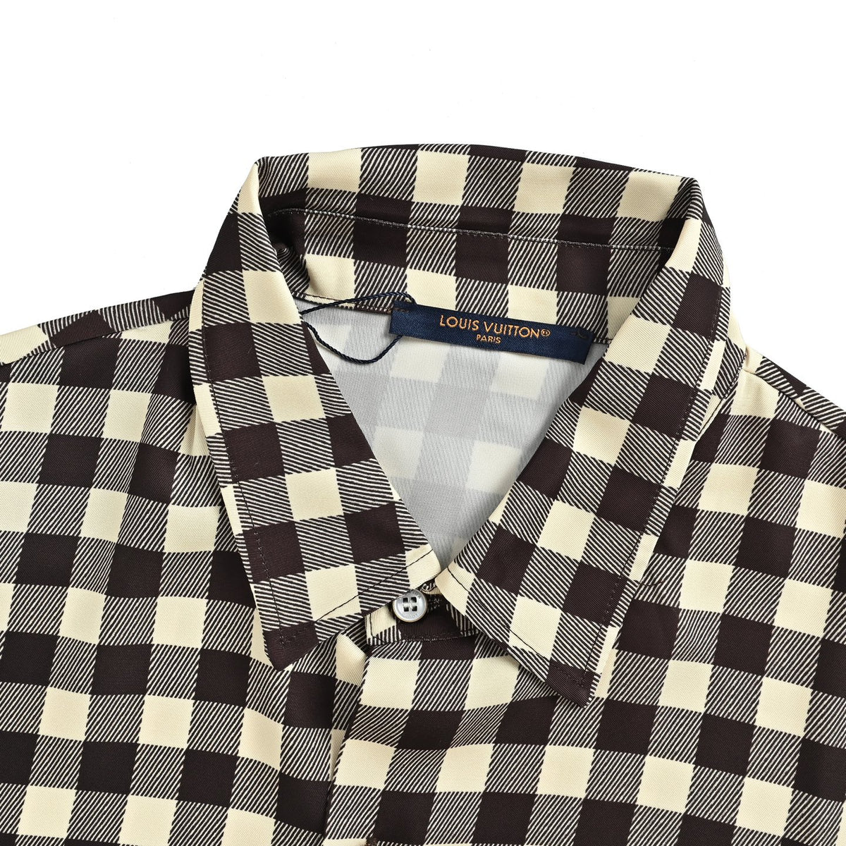 Louis Vuitton pocket logo checkerboard short-sleeved shirt