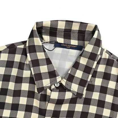 Louis Vuitton pocket logo checkerboard short-sleeved shirt