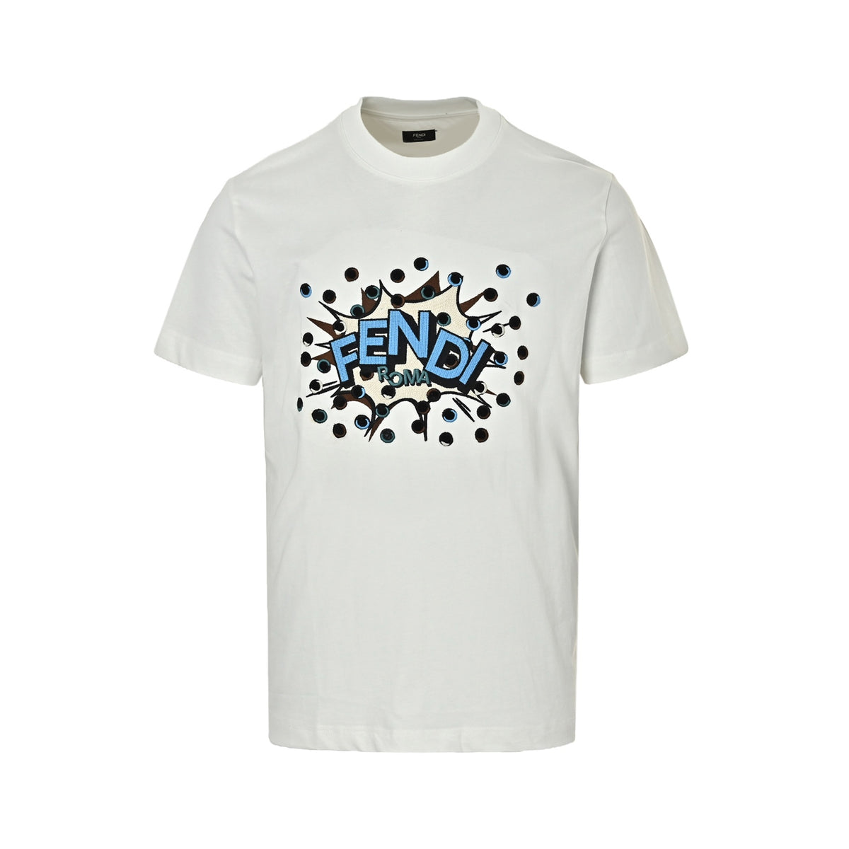 Fendi explosive polka dot letter embroidered short sleeves