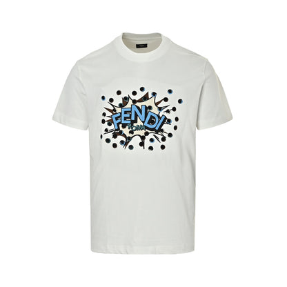 Fendi explosive polka dot letter embroidered short sleeves