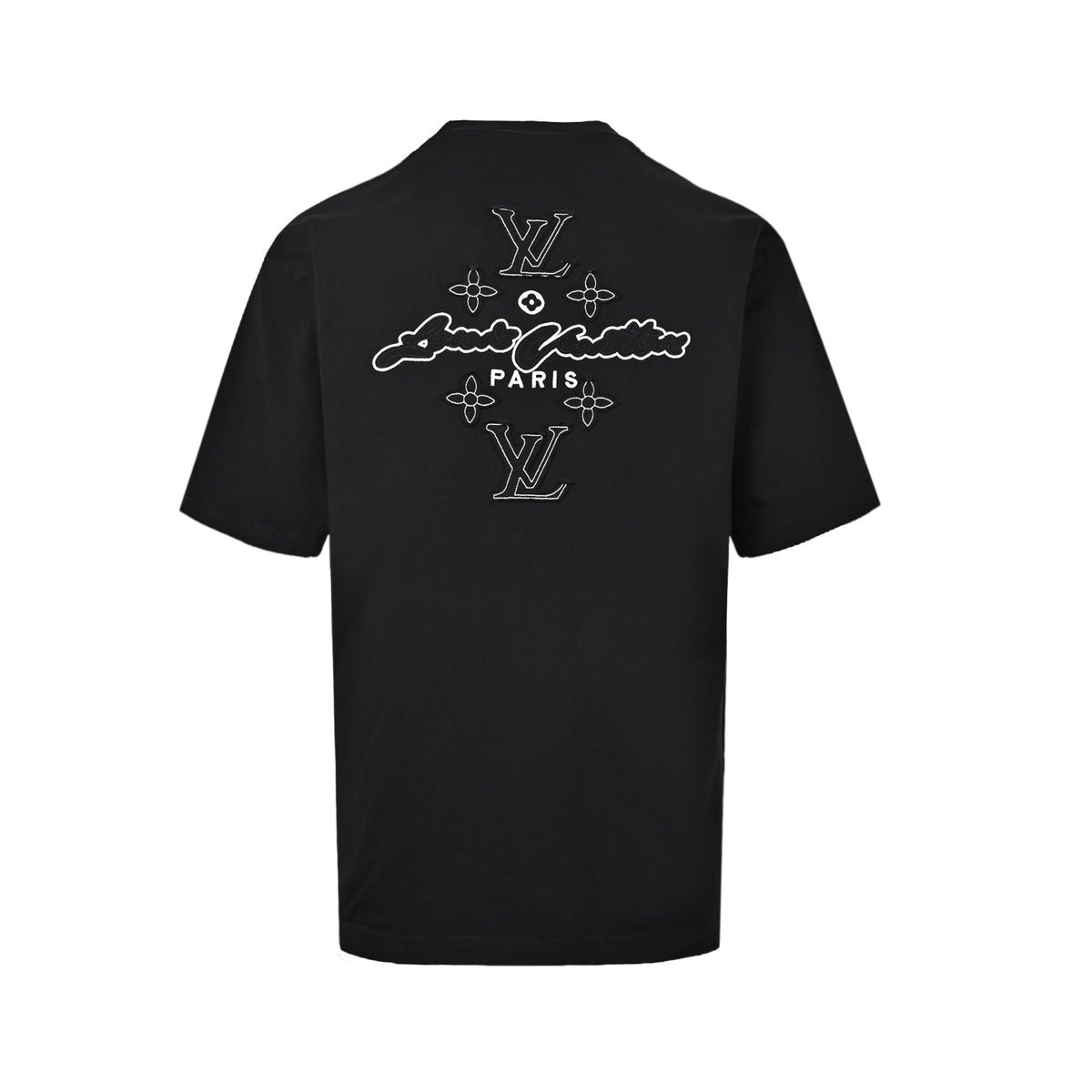 Louis Vuitton heavy duty frayed embroidered patch embroidered short sleeves
