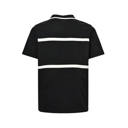 Louis Vuitton striped signature letter jacquard knitted Polo short sleeves