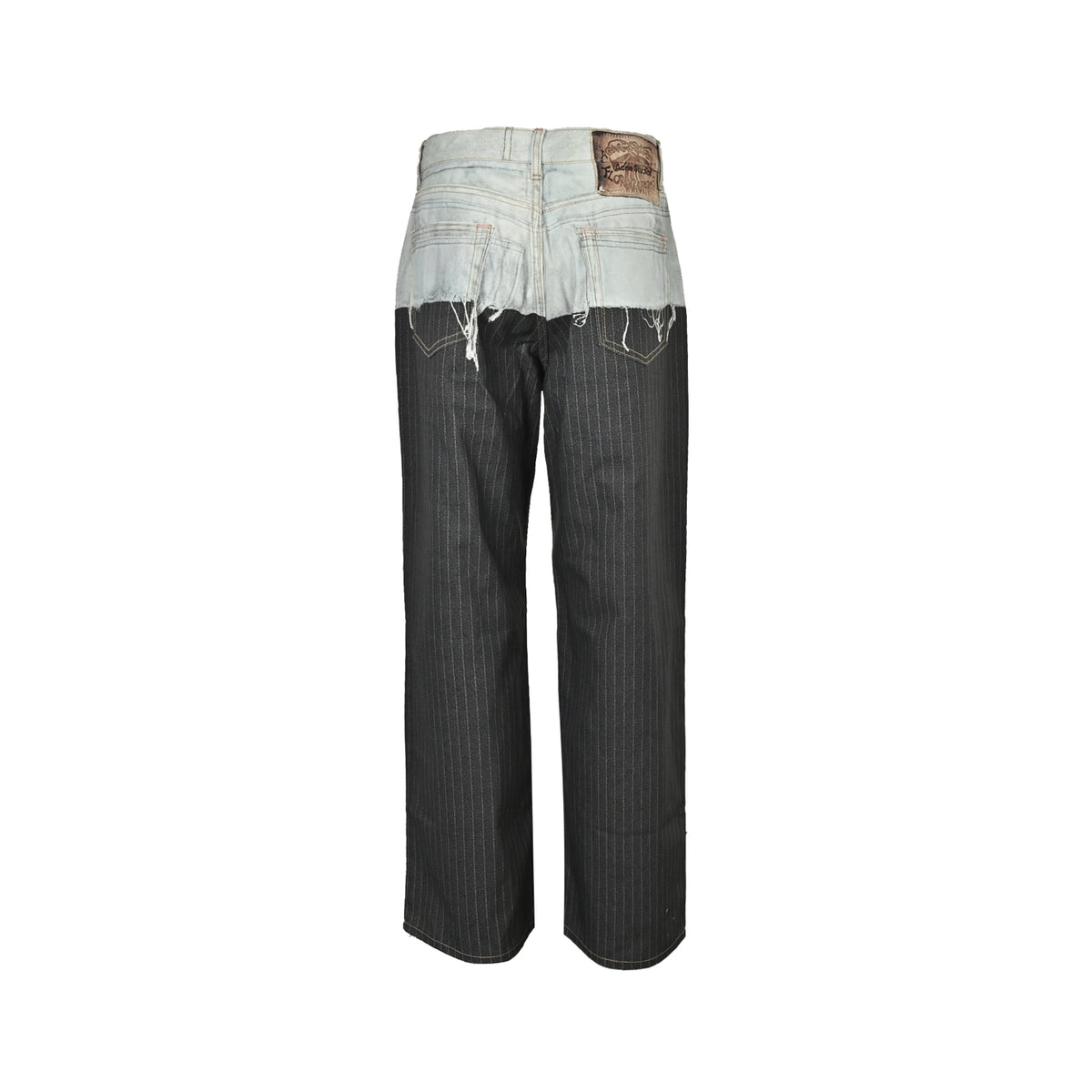 Acne Studios 3D printed trousers fake two-piece jeans