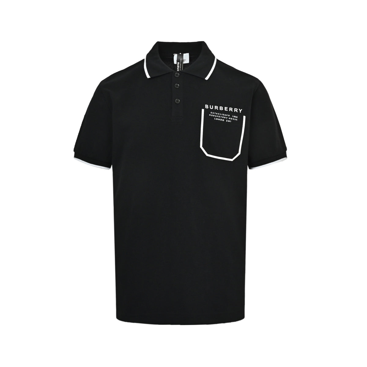 Burberry chest pocket letter print Polo short sleeves