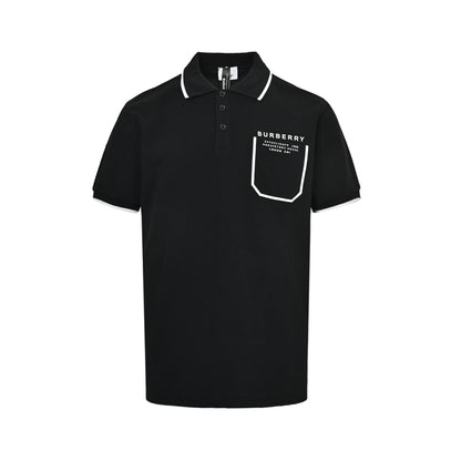 Burberry chest pocket letter print Polo short sleeves