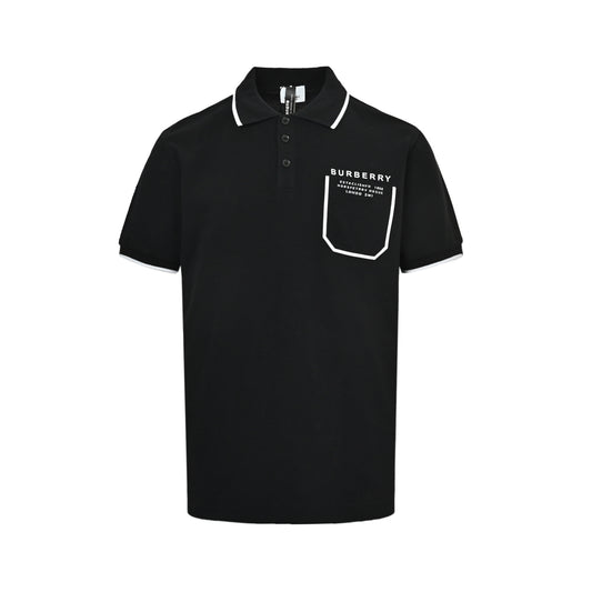 Burberry chest pocket letter print Polo short sleeves