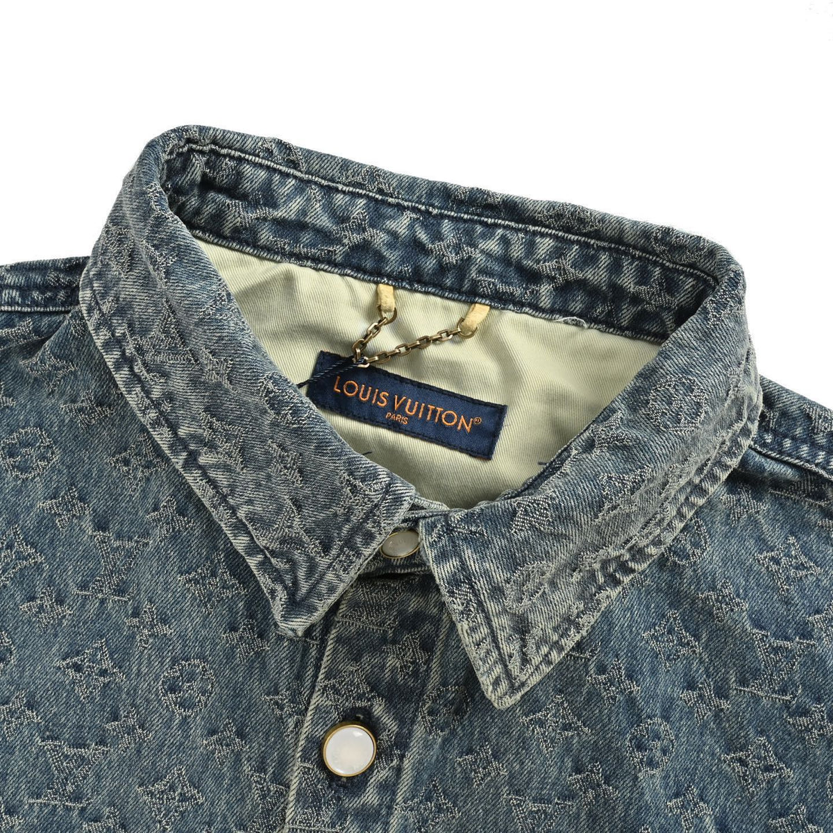 Louis Vuitton 25ss all-over old flower jacquard suit denim short-sleeved shirt