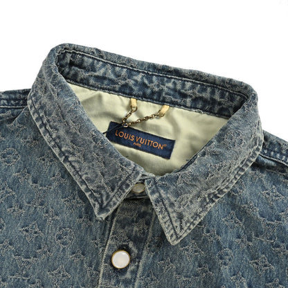 Louis Vuitton 25ss all-over old flower jacquard suit denim short-sleeved shirt