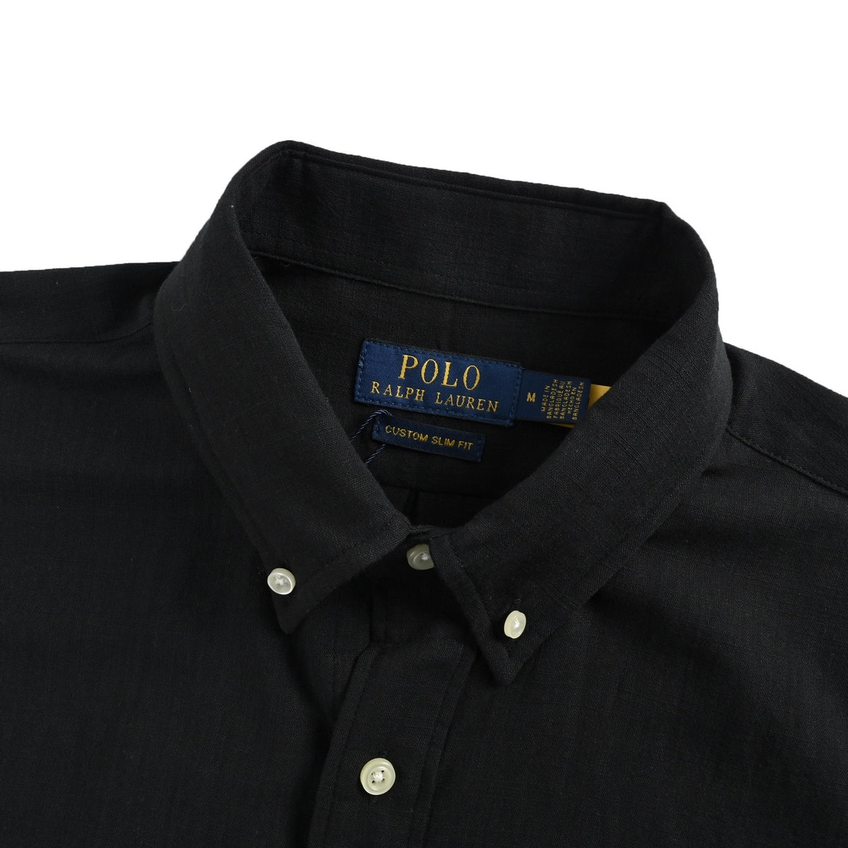 Ralph Lauren small label war horse embroidered linen short-sleeved shirt