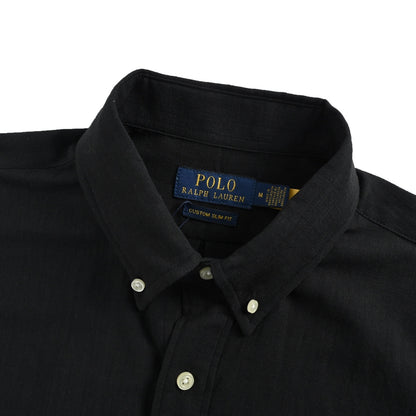 Ralph Lauren small label war horse embroidered linen short-sleeved shirt