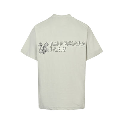 Balenciaga/Balanciaga 25ss key badge printed short sleeves