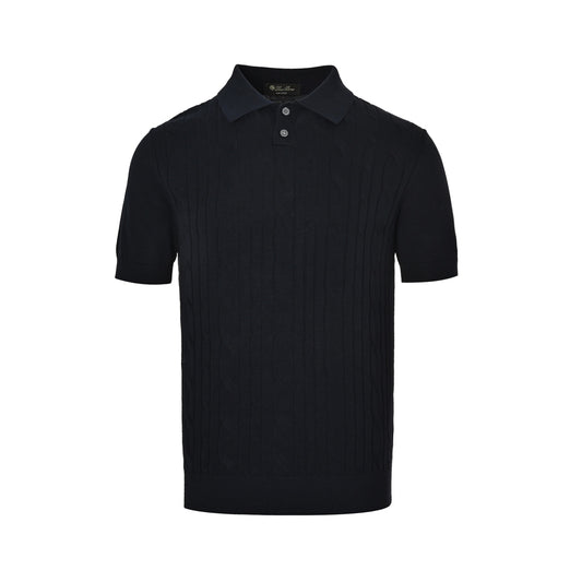 Loro Piana/LP cable knit Polo short sleeves